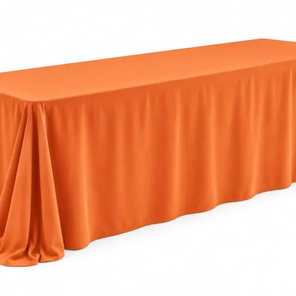 hranatý oranžový obrus, hranatý obrus na prenájom, prenájom inventáru